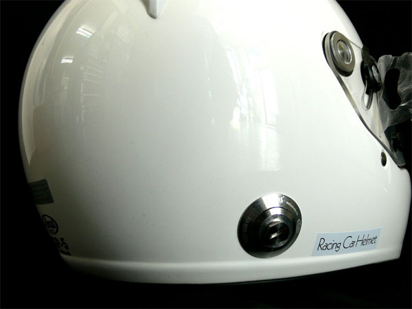 Hans clip Device set up to arai auto helmet - Click Image to Close