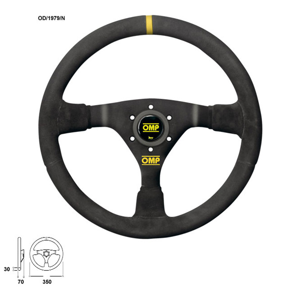 OMP RACING STEERING WHEELS WRC OD/1979/N Black in suede leather - Click Image to Close