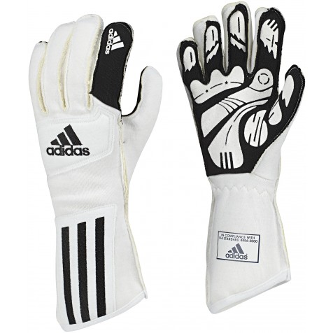 adidas RACING GLOVE WHITE/BLACK XL size - Click Image to Close