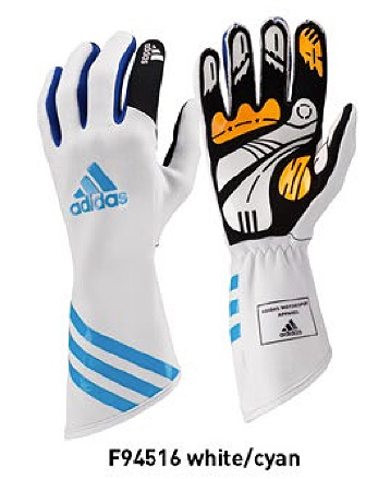 adidas kart xlt glove WHITE/CYAN/BLUE Size XL
