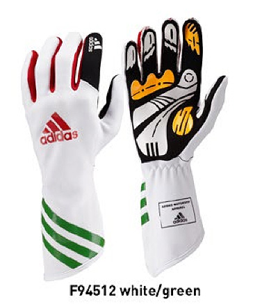 adidas kart xlt glove WHITE/RED/GREEN Size L