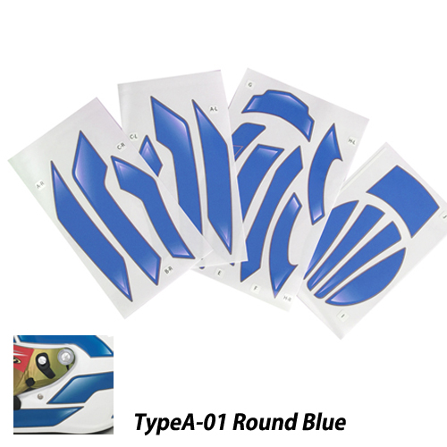 monocolle Original Sticker TYPE-A Blue01 For Arai Helmet SK-6
