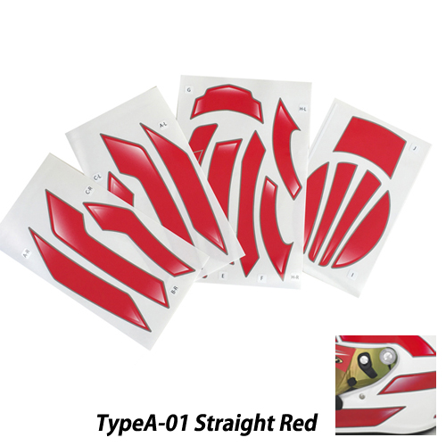 monocolle Original Sticker TYPE-A Red02 For Arai Helmet SK-6